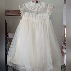 Charming Cream Lace Kids Dress